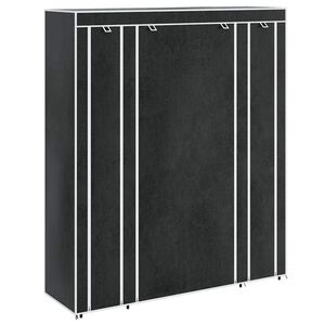 vidaXL Vaatekaappi lokeroilla ja tangoilla kangas 45x150x176 cm musta