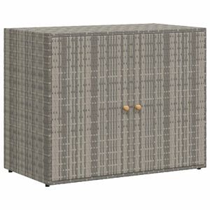 vidaXL Puutarhan s&auml;ilytyskaappi harmaa 100x55,5x80 cm polyrottinki