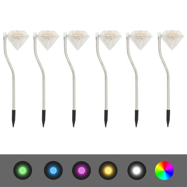 vidaXL Aurinkovoima LED-puutarhavalaisin 6 kpl 9x7,8x29,5 cm