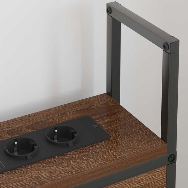 vidaXL S&auml;ilytyss&auml;nky latausasemalla Ruskea tammi 78 x 15 x 98 cm