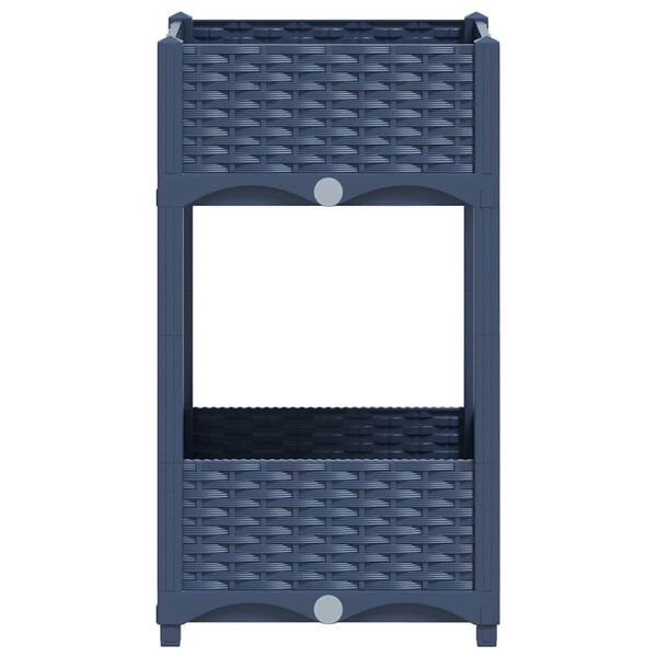 vidaXL Korotettu kukkalaatikko 40x40x71 cm polypropeeni