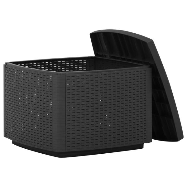 vidaXL Puutarhapöytä harmaa 53x53x40 cm muovi