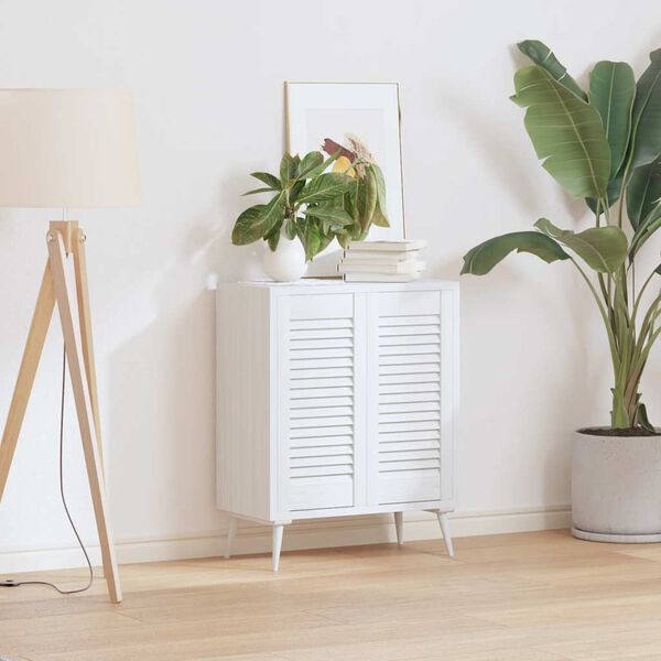 vidaXL Kaapin Ovet S&auml;leikk&ouml; Design 2 kpl Valkoinen 61,5x29,5 cm