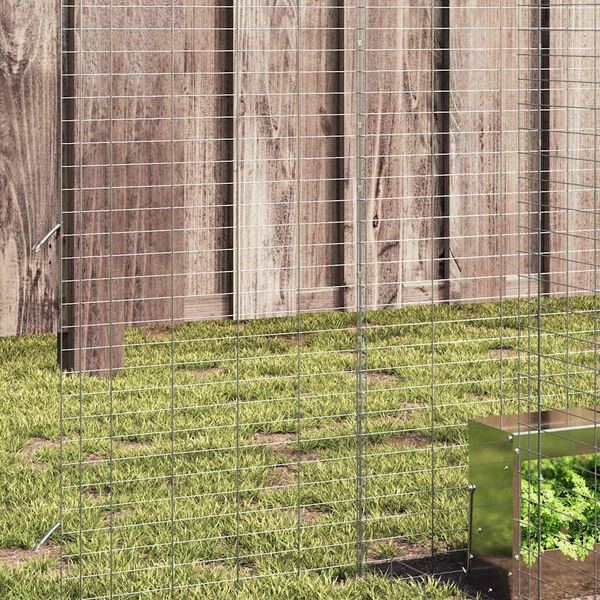 vidaXL Kaniinih&auml;kki Hopea 400 x 100 x 210 cm Galvanoitu ter&auml;s