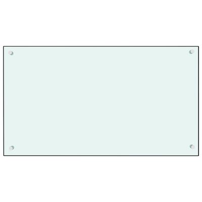 vidaXL Keittiön roiskesuoja valkoinen 90x50 cm karkaistu lasi