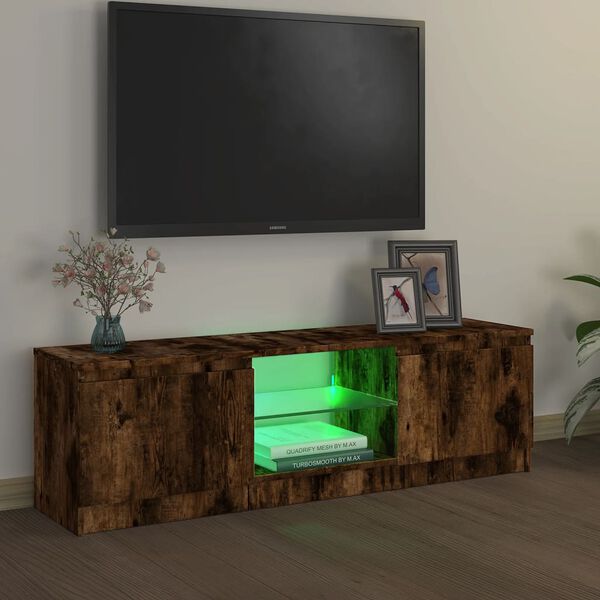 vidaXL TV-taso LED-valoilla savutammi 120x30x36 cm