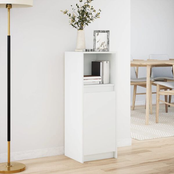 vidaXL Senkki LED-valoilla valkoinen 38x34x100 cm tekninen puu