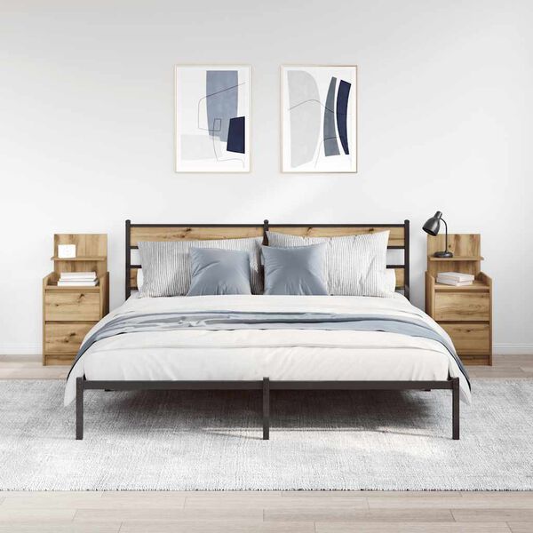 vidaXL y&ouml;p&ouml;yt&auml;kaapit 2 laatikkoa 2 kpl artisaanitammi 38x34x80 cm