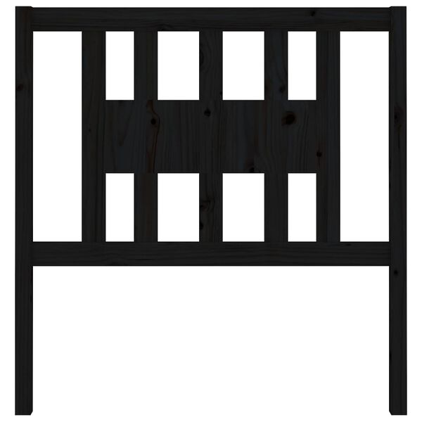 vidaXL Sängynpääty musta 106x4x100 cm täysi mänty