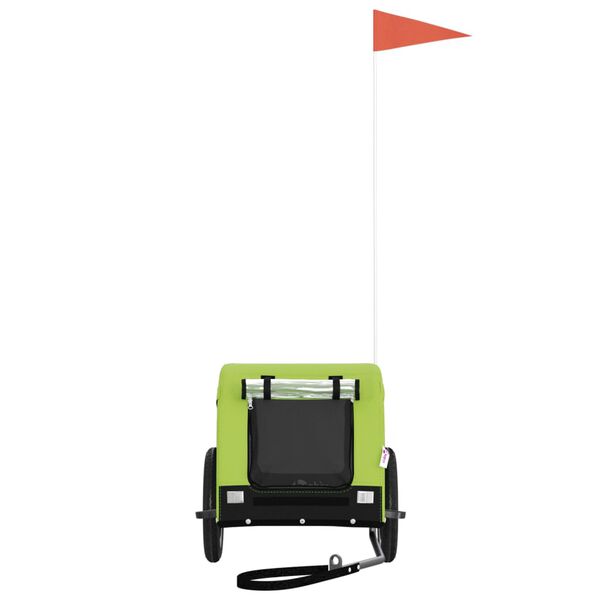 vidaXL Lemmikinkuljetuskärry polkupyörään vihreä/musta kangas ja rauta