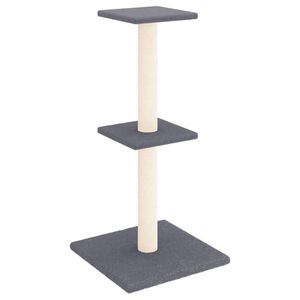 vidaXL Kissan kiipeilypuu sisal- raapimispylv&auml;ill&auml; tummanharmaa 73 cm