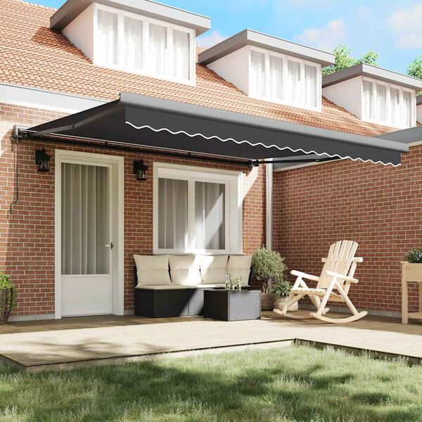 vidaXL Sis&auml;&auml;nkelattava markiisi antrasiitti 4x3 m kangas/alumiini