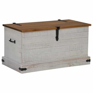 vidaXL S&auml;ilytysarkku HALDEN Valkoinen 91x48x47 cm Massiivipuum&auml;nty