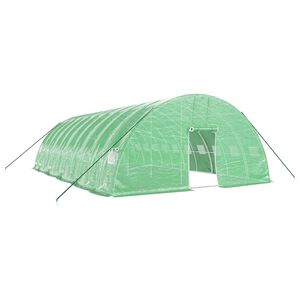 vidaXL Kasvihuone ter&auml;srungolla vihre&auml; 60 m&sup2; 10x6x2,85 m