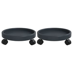 vidaXL Kasvirullakot pyörillä 2 kpl harmaa halkaisija 34 cm 35 kg