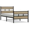 vidaXL Metallinen s&auml;ngynrunko ilman patjaa sonoma tammi 107x203 cm