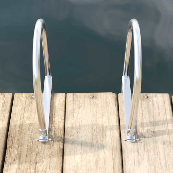 vidaXL 4-portainen laituriportaikko Hopea 45 &times;11,5 &times;162 cm Alumiini