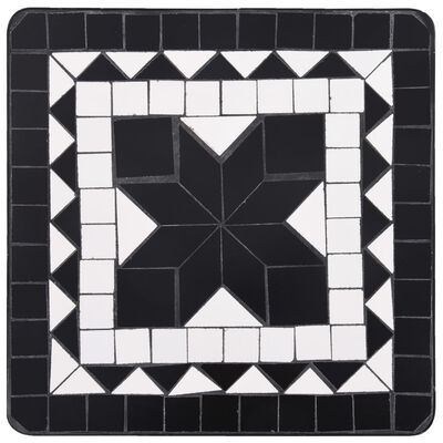 vidaXL Mosaiikkisivupöytä musta ja valkoinen keramiikka
