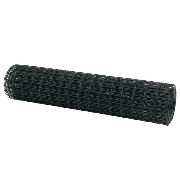 vidaXL Euroaita Vihreä 1 x 25 m PVC-pintainen rauta