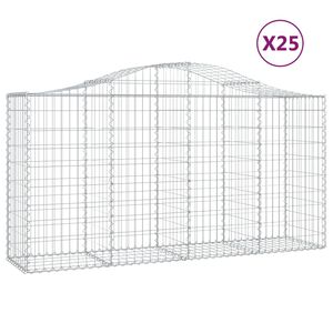 vidaXL Kaarevat kivikorit 25 kpl 200x50x100/120 cm galvanoitu rauta