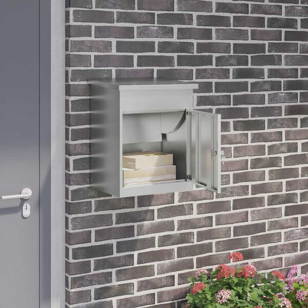 vidaXL Pakettipostilaatikko Musta 47.5 x 38 x 59 cm Galvanoitu ter&auml;s