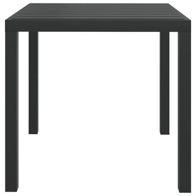 vidaXL Puutarhapöytä musta 80x80x74 cm alumiini ja WPC