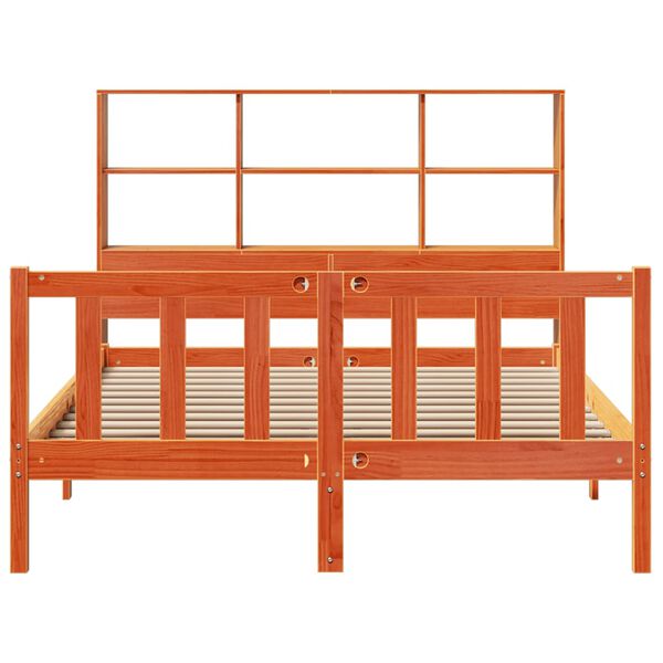 vidaXL S&auml;nky/kirjahylly ei patjaa vahanruskea 120x190 cm t&auml;ysi m&auml;nty