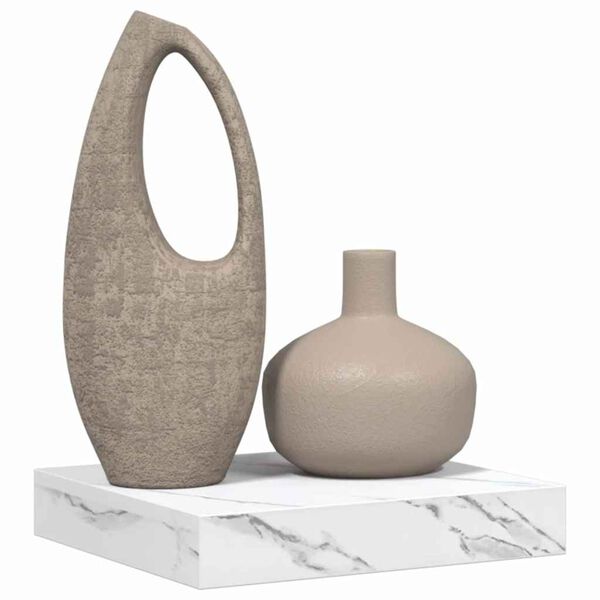 vidaXL Sein&auml;hylly Valkoinen marmori 23 x 23,5 x 4 cm Tekninen puu