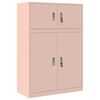 vidaXL S&auml;ilytyskaappi 2 kpl Pinkki 90 x 40 x 130 cm Ter&auml;s Lukittava