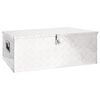 vidaXL S&auml;ilytyslaatikko hopea 100x55x37 cm alumiini