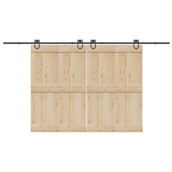 vidaXL Liukuovi Hardware Kit 400 cm Ter&auml;s Musta