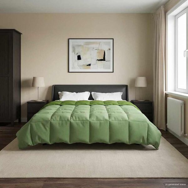 vidaXL Talvityyny Quiltottu Vihre&auml; 200 x 220 cm Mikrokuitu