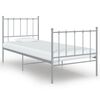 vidaXL S&auml;ngynrunko harmaa metalli 90x200 cm