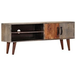 vidaXL TV-taso harmaa 130x30x46 cm t&auml;ysi karkea mangopuu