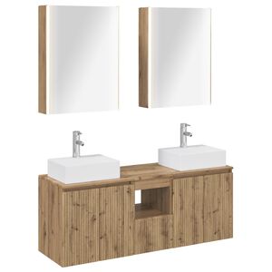 vidaXL Kylpyhuoneen kaappisetti 5 pcs Artisaanitammi Tekninen puu