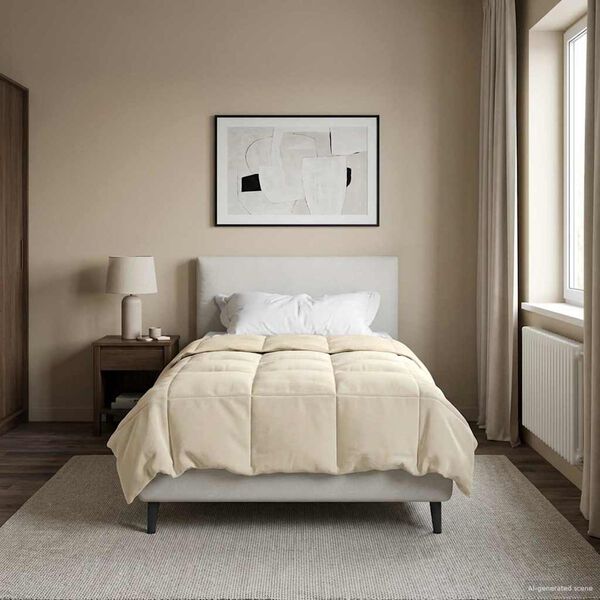 vidaXL Kes&auml;peitto Quiltottu Kerma 140 x 220 cm Mikrokuitu