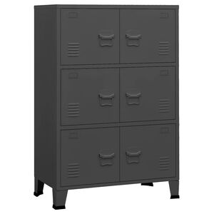 vidaXL Teollinen s&auml;ilytysarkku antrasiitti 75x40x115 cm metalli