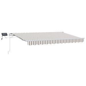 vidaXL Vedett&auml;v&auml; markiisi Vaaleanharmaa ja valkoinen 500 &times; 350 cm