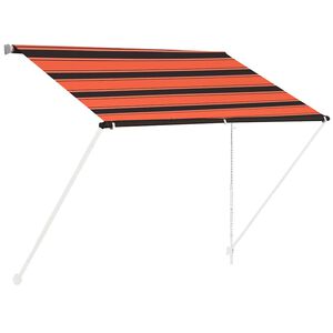vidaXL Sis&auml;&auml;nkelattava markiisi 100x150 cm oranssi ja ruskea