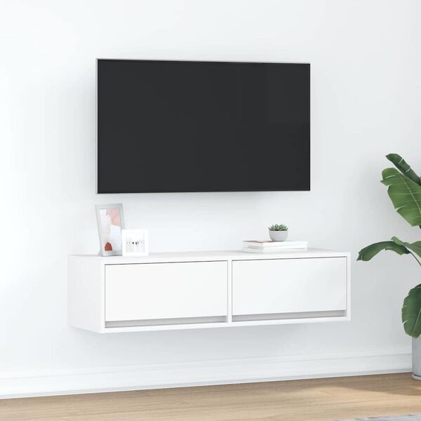 vidaXL TV-kaappi Valkoinen 100 x 31 x 25.5 cm Tekninen puu