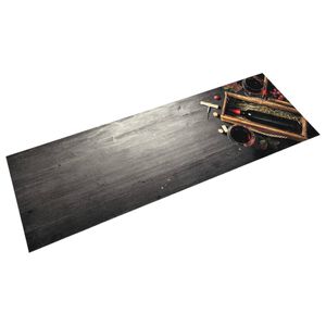 vidaXL Keitti&ouml;n pest&auml;v&auml; lattiamatto viinipullo 45x150 cm sametti
