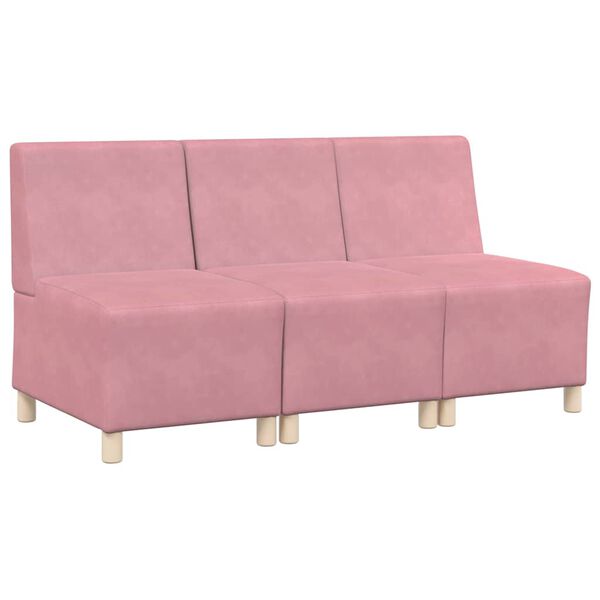 vidaXL Modulaarinen k&auml;sinojatonta sohva-yksikk&ouml; 3 pcs Pinkki