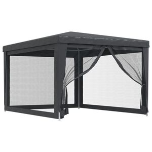 vidaXL Juhlateltta 4 verkkosivusein&auml;&auml; antrasiitti 3x4 m HDPE