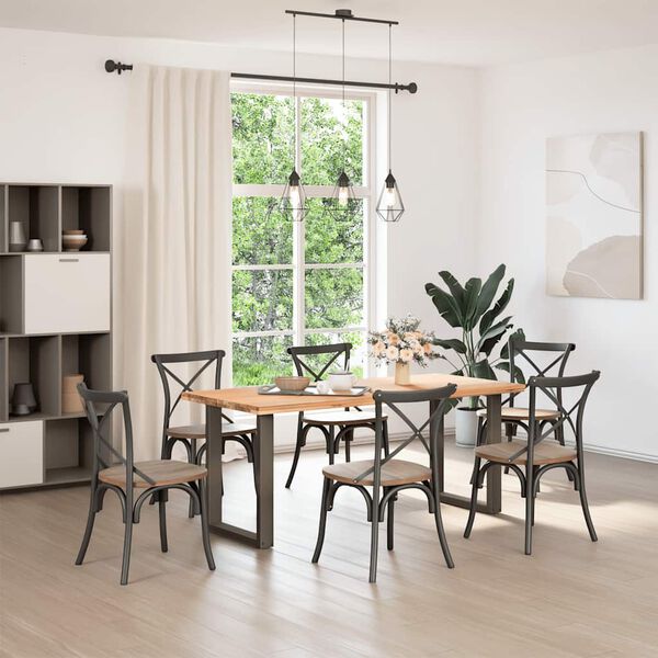 vidaXL Ruokap&ouml;yd&auml;n jalat U-muotoiset 2 kpl Luonnonv&auml;rinen ter&auml;s 70x(72-73) cm Ter&auml;s