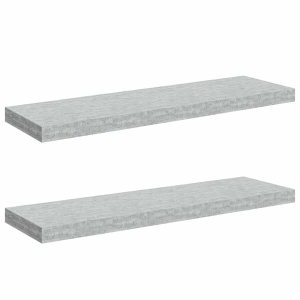 vidaXL Kelluvat sein&auml;hyllyt 2 kpl betoninharmaa 80x23,5x3,8 cm MDF