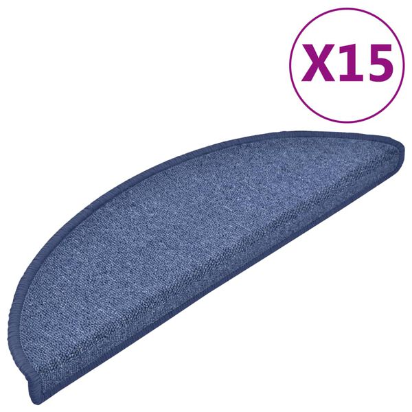 vidaXL Portaiden matot 15 kpl 56x17x3 cm sininen puolipy&ouml;re&auml;