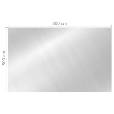 vidaXL Uima-altaan suoja suorakulmainen 800x500 cm PE hopea