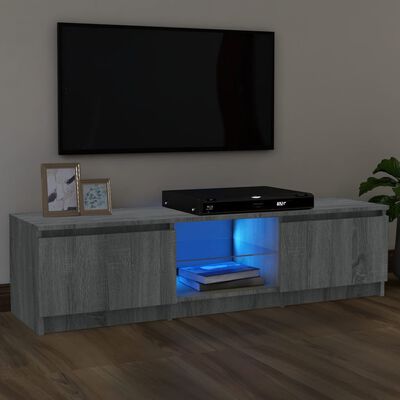 vidaXL TV-taso LED-valoilla harmaa Sonoma 120x30x35,5 cm