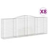 vidaXL Kaarevat kivikorit 8 kpl 400x50x140/160 cm galvanoitu rauta