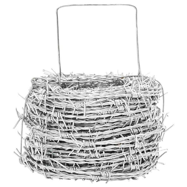 vidaXL Piikkilanka Hopea 100 m Kuumasinkitty ter&auml;s